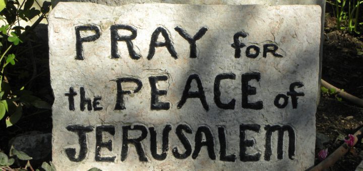 Steinfoto mit Schriftzug "Pray for the Peace..."
